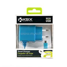 KSIX Fali töltő micro USB-vel; 1A - kék KSIX_B1740CD02AZ small