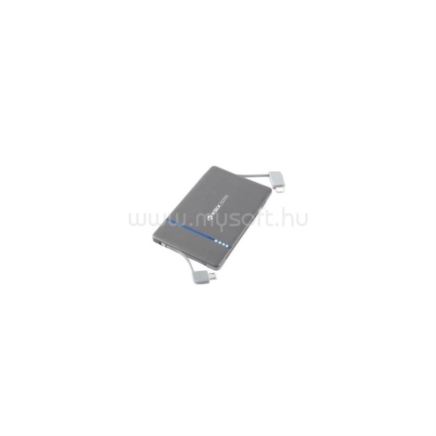 KSIX Powerbank 5000 mAh;beépített lightning/mUSB