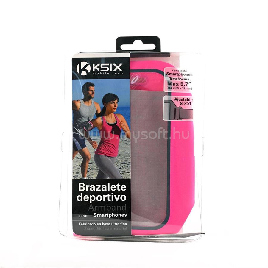 KSIX Telefontartó karpánt 5,7-ig - pink