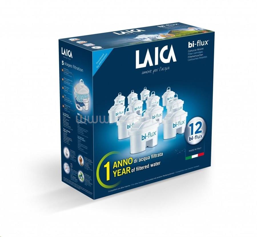 LAICA Bi-Flux univerzális vízszűrőbetét 12db - 1 évre elegendő szűrőbetét csomag!