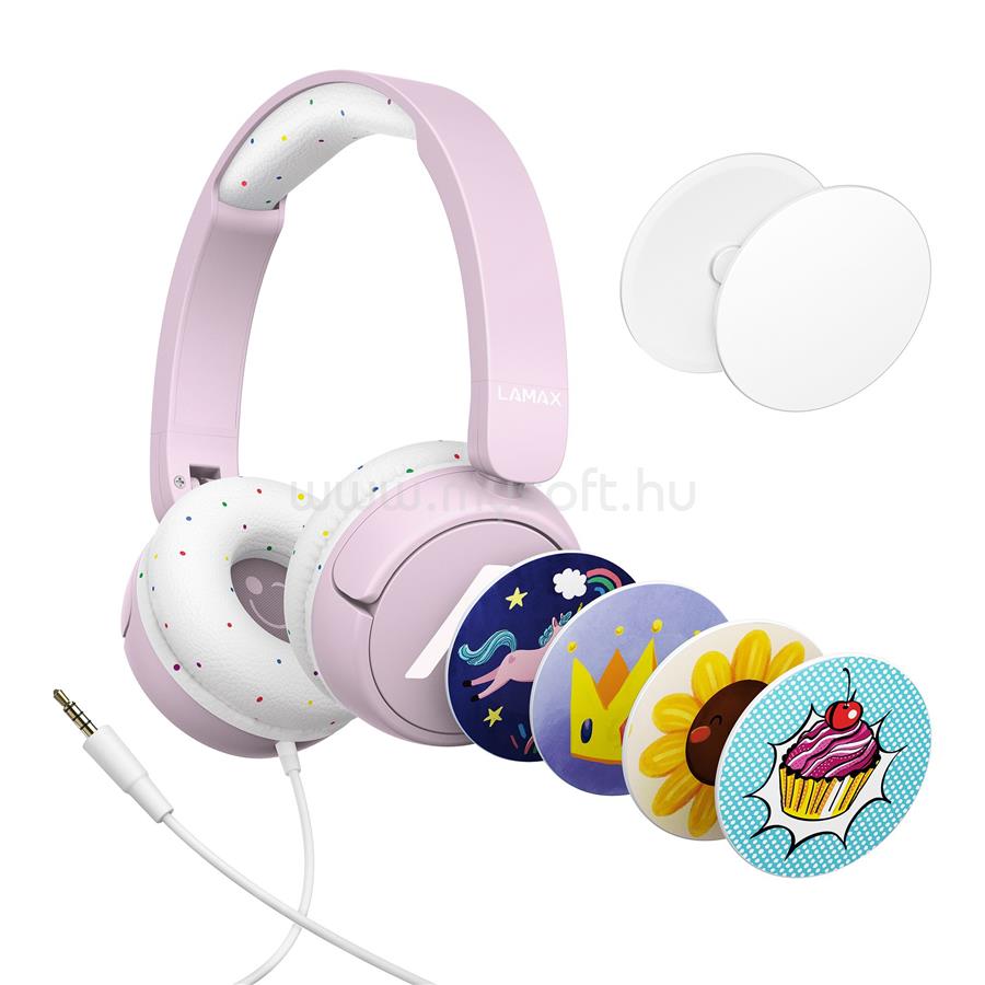 LAMAX SoundKid1 pink vezetékes gyerek fejhallgató (rózsaszín)