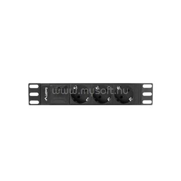 LANBERG 10" PDU/elosztósor 1U 10A 2m 3x Schuko aljzat fekete C14