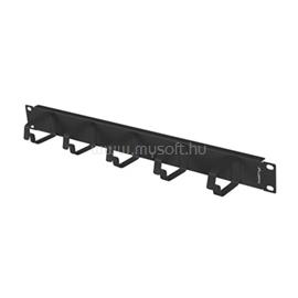 LANBERG 19" 1U gyűrűs kábelrendező panel, 5 fém gyűrű, fekete AK-1701-B small
