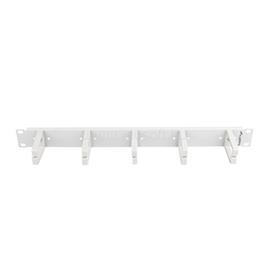 LANBERG 19" 1U gyűrűs kábelrendező panel, 5 műanyag gyűrű, szürke AK-1202-S small