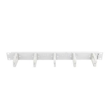 LANBERG 19" 1U gyűrűs kábelrendező panel, 5 műanyag gyűrű, szürke