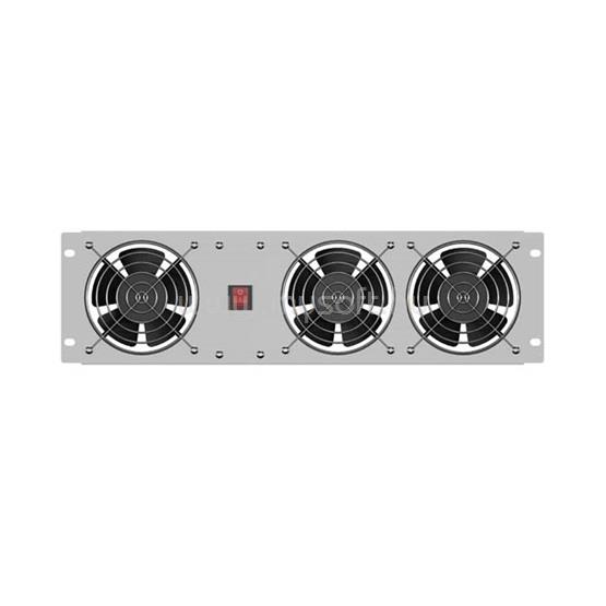 LANBERG 19" 3U függőleges ventilátor panel, 3x ventilátor, 230V (szürke)