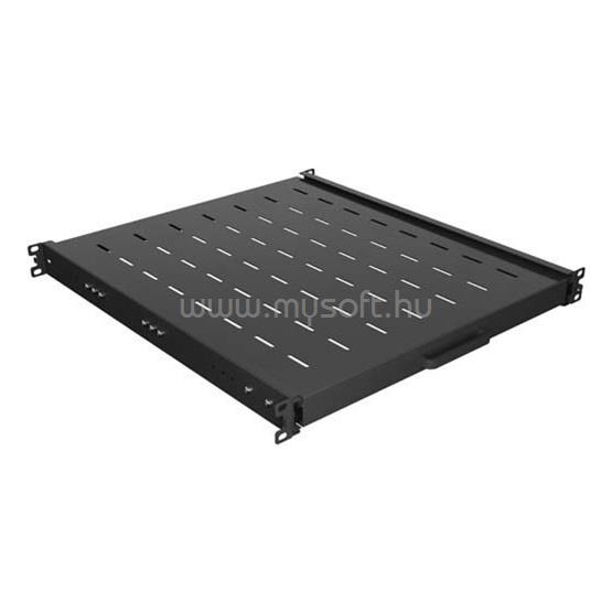LANBERG 19" kihúzható polc/tálca 500mm, 1U/445X500mm, maximum terhelhetőség 35kg, fekete
