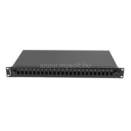 LANBERG 19" optikai patch panel 24xSC szimplex/24xLC duplex fekete FOP1-24SS-LDB small
