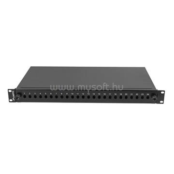 LANBERG 19" optikai patch panel 24xST / 24xFC fekete