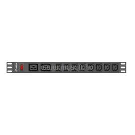 LANBERG 19" PDU/elosztósor 1U 16A 2m 2X C19 8X IEC C13 aljzat, fekete C20 PDU-02I1908I-0200-C20-BK small