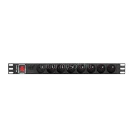 LANBERG 19" PDU/elosztósor 1U 16A 2m 8X IEC C13 aljzat, fekete C20 PDU-08I-0200-C20-BK small