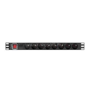 LANBERG 19" PDU/elosztósor 1U 16A 2m 8X IEC C13 aljzat, fekete C20