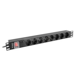 LANBERG 19" PDU/elosztósor 1U 16A 2m 8x Schuko aljzat, fekete PDU-08F-0200-BK small