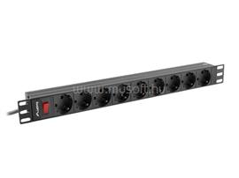 LANBERG 19" PDU/elosztósor 1U 16A 3m 9x Schuko aljzat (fekete) PDU-09F-0300-BK small