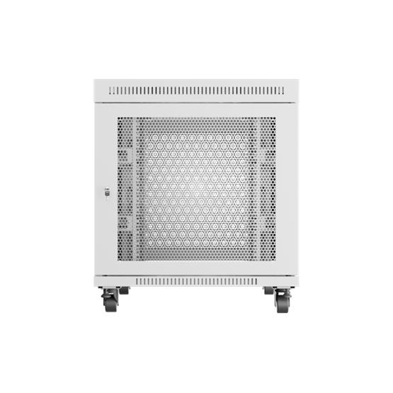 LANBERG 19" szabadon álló rack szekrény 15U/800X1000 perforált ajtó, lapraszerelt, LCD kijelző (szürke)