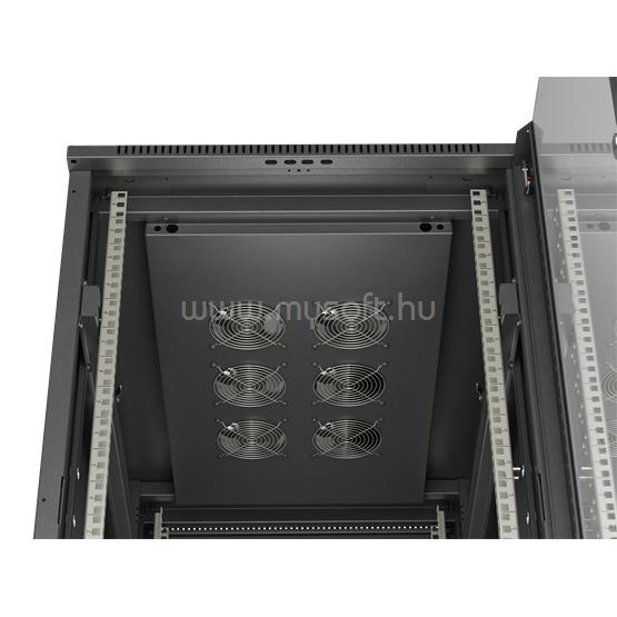 LANBERG 19" szabadon álló rack szekrény 22U/600X1000 üvegajtó, lapraszerelt (fekete)