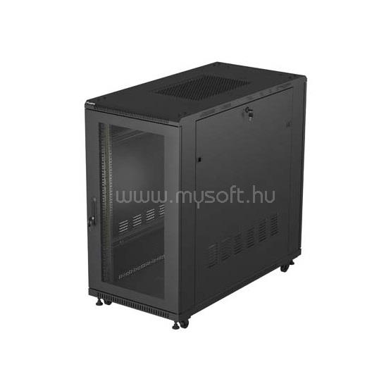 LANBERG 19" szabadon álló rack szekrény 22U/600X1200 perforált ajtó, lapraszerelt, fekete