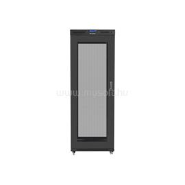 LANBERG 19" szabadon álló rack szekrény 27U/800X1200 lapraszerelt perforált ajtó, LCD kijelző (fekete) FF01-8227-23BL small