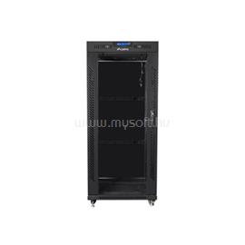 LANBERG 19" szabadon álló rack szekrény 27U/800X1200 üvegajtó, lapraszerelt, LCD kijelző, fekete FF01-8227-12BL small