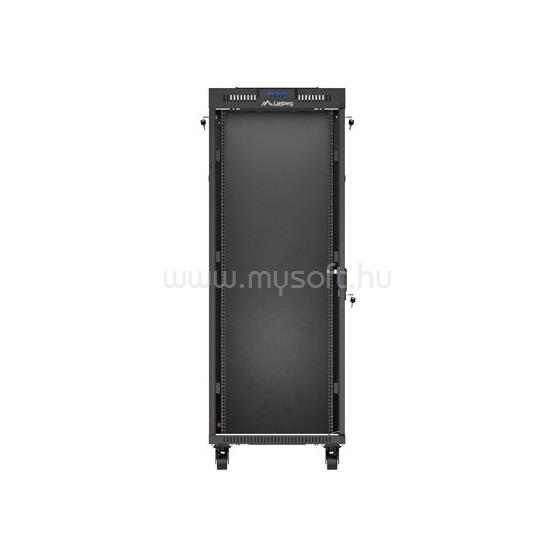 LANBERG 19" szabadon álló rack szekrény 32U/600X1000 üvegajtó, lapraszerelt, LCD kijelző, fekete