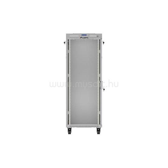LANBERG 19" szabadon álló rack szekrény 32U/600X800 üvegajtó, lapraszerelt, LCD kijelző, V2 (szürke)