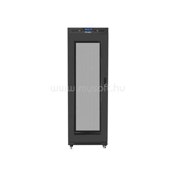 LANBERG 19" szabadon álló rack szekrény 37U/600X800 perforált ajtó, lapraszerelt, LCD kijelző, fekete V2