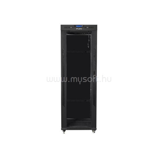 LANBERG 19" szabadon álló rack szekrény 37U/600X800 üvegajtó, lapraszerelt, LCD kijelző (fekete)