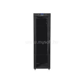 LANBERG 19" szabadon álló rack szekrény 42U/600X1000 üvegajtó, lapraszerelt, LCD kijelző, fekete V2 FF01-6042-12BL small