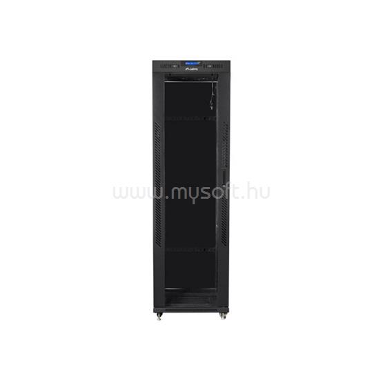 LANBERG 19" szabadon álló rack szekrény 42U/600X600 üvegajtó, lapraszerelt, LCD kijelző, V2 (fekete)