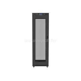 LANBERG 19" szabadon álló rack szekrény 42U/600X800 perforált ajtó, lapraszerelt, LCD kijelző, V2 (fekete) FF01-6842-23BL small