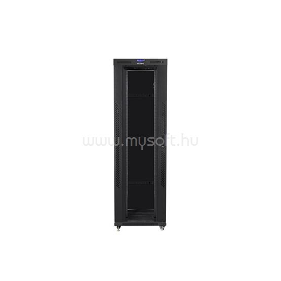 LANBERG 19" szabadon álló rack szekrény 42U/800X1200 üvegajtó, lapraszerelt, LCD kijelző V2 (fekete)