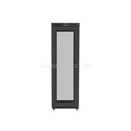 LANBERG 19" szabadon álló rack szekrény 47U/800X1000 perforált ajtó, lapraszerelt, LCD kijelző V2 (fekete) FF01-8047-23BL small
