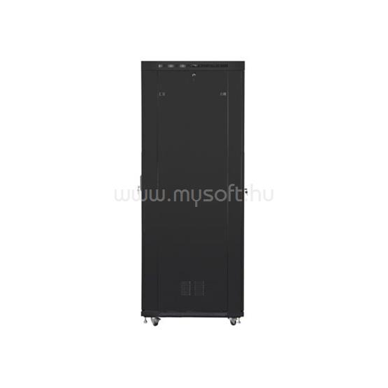 LANBERG 19" szabadon álló rack szekrény 47U/800X1000 üvegajtó, lapraszerelt, LCD kijelző (fekete)