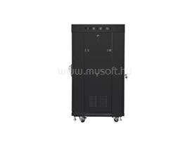 LANBERG 19" szabadonálló rack szekrény 22U/600X600 perforált ajtó, lapraszerelt, LCD kijelző V2 (fekete) FF01-6622-23BL small