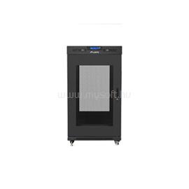 LANBERG 19" szabadonálló rack szekrény 22U/800X800 perforált ajtó, lapraszerelt, LCD kijelző, fekete V2 FF01-8822-23BL small