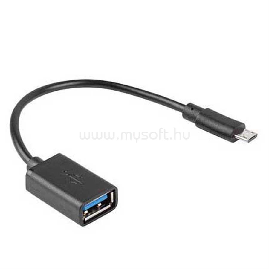 LANBERG adapter micro USB M USB-A F 2.0 0.15m OTG black