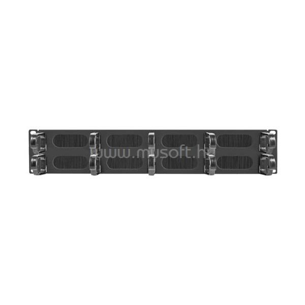 LANBERG AK-1204-B 19" rack szekrényekhez 2U magasságú B típusú fésűs kábelrendező panel (fekete)