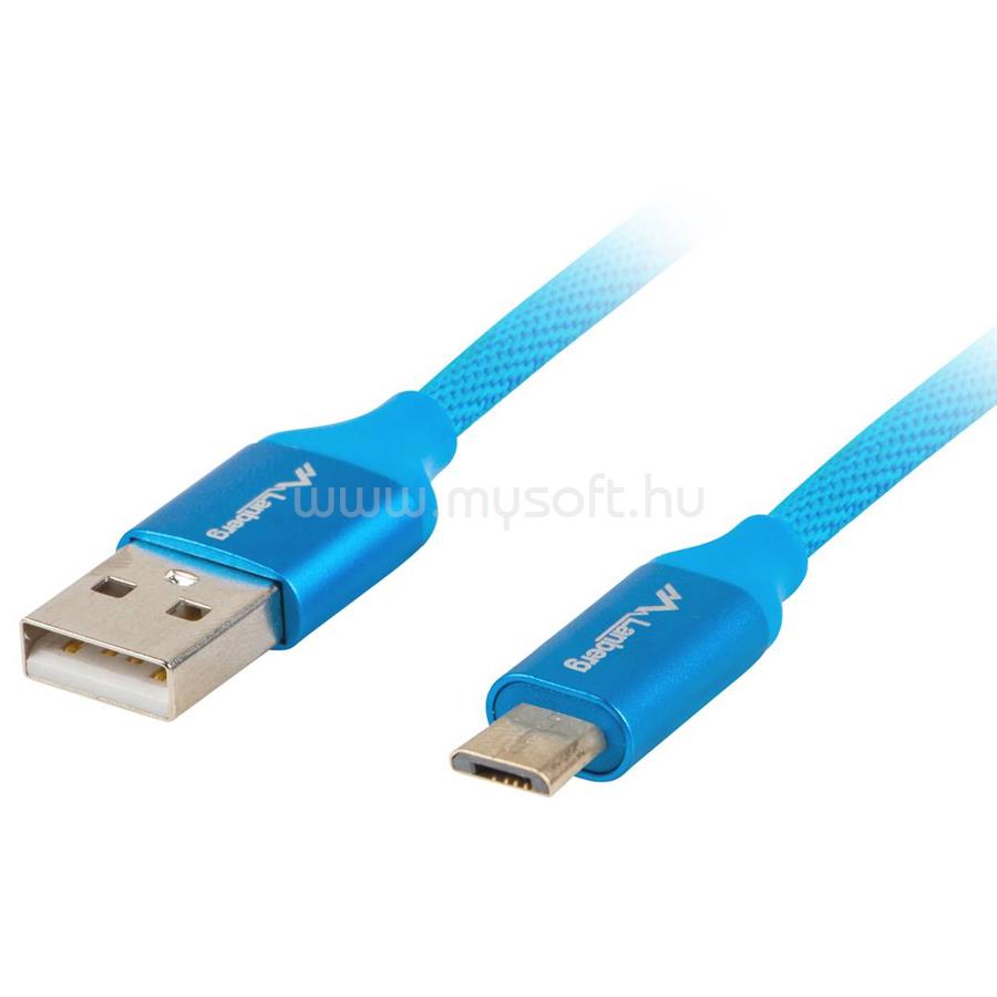 LANBERG CA-USBM-20CU-0010-BL cable Premium Quick Charge 3.0 USB Micro-B M ->A M 1M Blue