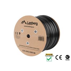 LANBERG Cat.6 F/UTP kültéri réz telepítői kábel, gél réteggel, 305m, 23AWG, 250Mhz, Fca (fekete) LCF6-30CU-0305-BK small