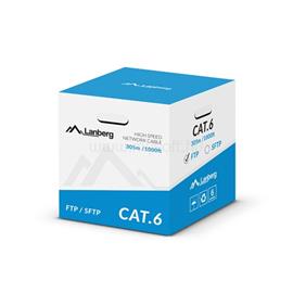 LANBERG Cat.6 F/UTP réz fali kábel 305m, AWG23, PVC, 250Mhz, Eca, szürke, CPR LCF6-11CU-0305-S small