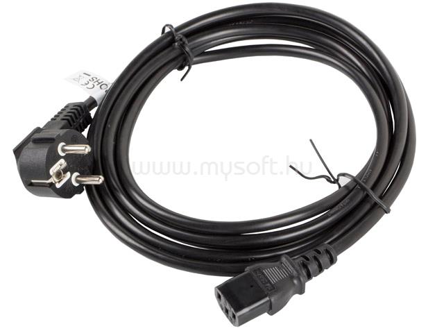 LANBERG CEE 7/7 - IEC 320 C13 VDE fekete tápkábel, 3m