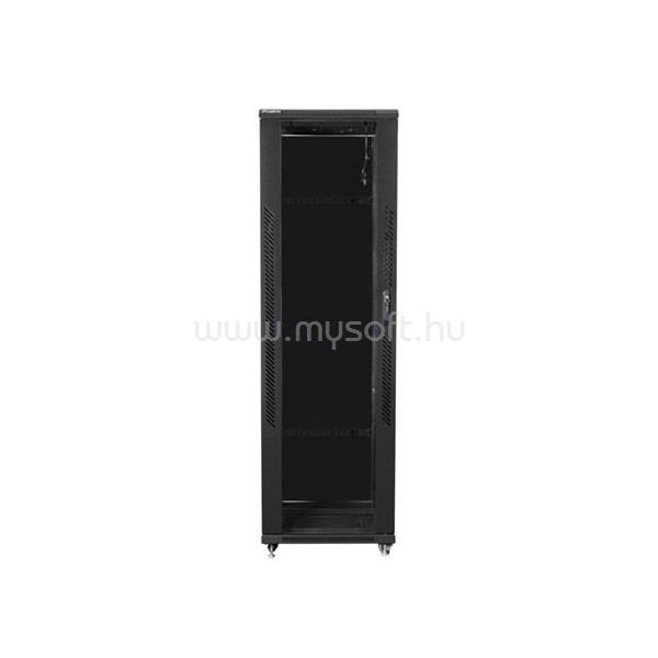 LANBERG FF01-6042-12B 19" 42U SZÉL:600mm MÉLY:1000mm MAG:2047mm üvegajtós fekete rack szekrény