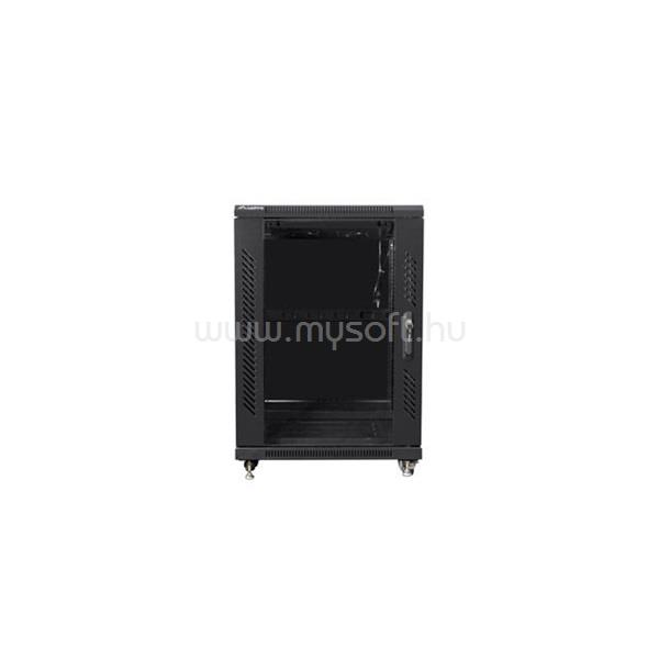 LANBERG FF01-6615-12B 19" 15U SZÉL:600mm MÉLY:600mm MAG:848mm lapraszerelt üvegajtós fekete rack szekrény