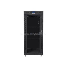LANBERG FF01-8027-12BL 19" 27U SZÉL:800 MÉLY:1000 MAG:1461 lapraszerelt üvegajtós fekete rack szekrény FF01-8027-12BL small