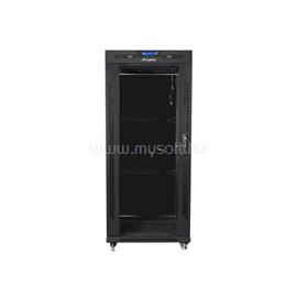 LANBERG FF01-8027-12BL 19" 27U SZÉL:800 MÉLY:1000 MAG:1431 lapraszerelt üvegajtós fekete rack szekrény FF01-8027-12BL small