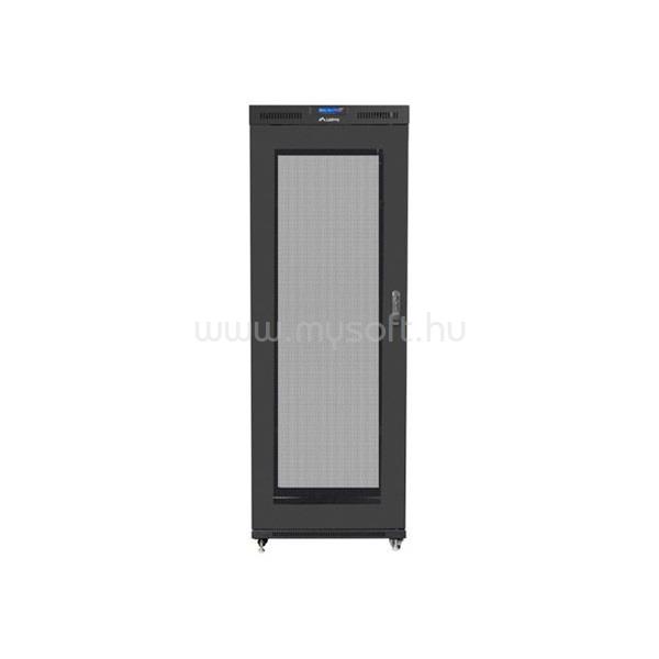 LANBERG FF01-8042-23BL 19" 42U SZÉL:800 MÉLY:1000 MAG:2097 lapraszerelt hálós fémajtós fekete rack szekrény