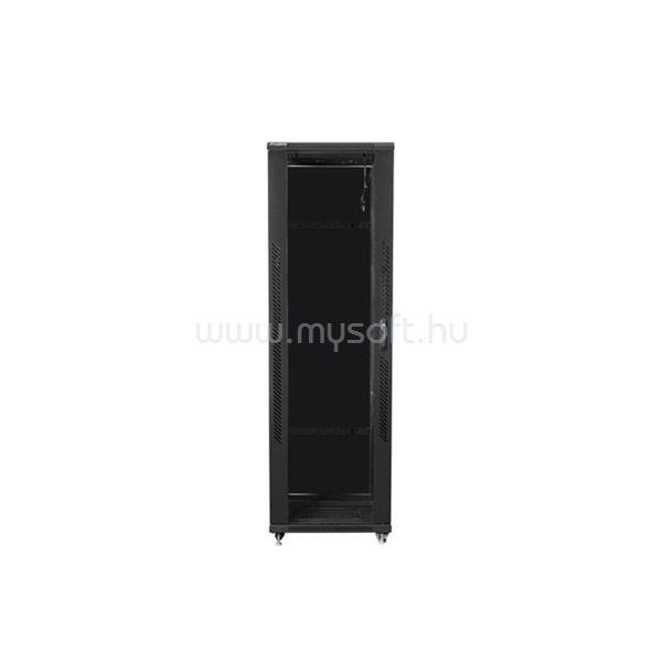 LANBERG FF01-8842-12B 19" 42U SZÉL:800mm MÉLY:800mm MAG:2047mm üvegajtós fekete rack szekrény