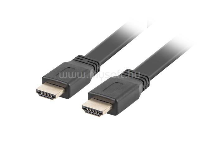 LANBERG HDMI M/M V2.0 4K lapos fekete kábel, 3m