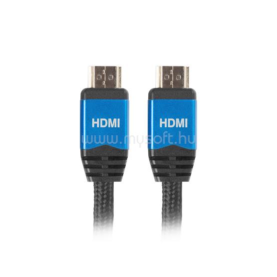 LANBERG HDMI M/M V2.0 kábel , fonott CU fekete 3 méter
