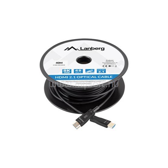 LANBERG HDMI v2.1 M/M 8K@60Hz DSC használatával, összekötő AOC kábel - 40 méter